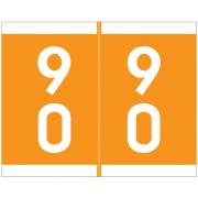 Barkley FDAVM Match AVDM Series Numeric Roll Labels - Number 90 To 99 - Orange