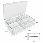 MultiBox Clear Western Blot Box - 4 Compartments 32 x 53 x 28mm Each (Pack of 6)