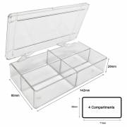 MultiBox Clear Western Blot Box - 4 Compartments 38 x 71 x 28mm Each (Pack of 6)