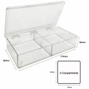 MultiBox Clear Western Blot Box - 2 Compartments 85 x 85 x 30mm Each (Pack of 6)