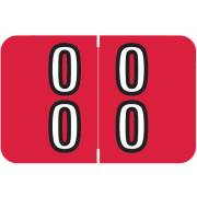 Barkley FDBKM Match BADM Series Numeric Roll Labels - Number 00 To 09 - Red