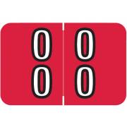 Barkley FDBKM Match BADM Series Numeric Roll Labels - Number 00 To 09 - Red