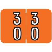 Barkley FDBKM Match BADM Series Numeric Roll Labels - Number 30 To 39 - Dark Orange