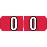 Barkley FNBAM Match BANM Series Numeric Roll Labels - Number 0 - Red