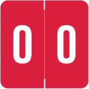Barkley FNDBM-S Match BENM Series Numeric Roll Labels - Number 0 - Red