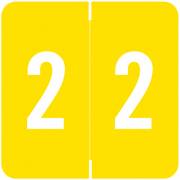 Barkley FNDBM-S Match BENM Series Numeric Roll Labels - Number 2 - Yellow