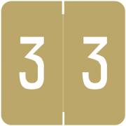 Barkley FNDBM-S Match BENM Series Numeric Roll Labels - Number 3 - Gold