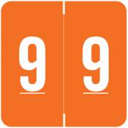 Barkley FNDBM-S Match BENM Series Numeric Roll Labels - Number 9 - Dark Orange