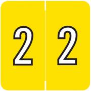 Barkley FNBRM Match BKNM Series Numeric Roll Labels - Number 2 - Yellow