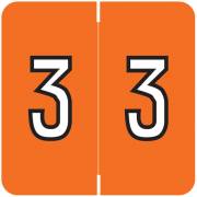 Barkley FNBRM Match BKNM Series Numeric Roll Labels - Number 3 - Dark Orange