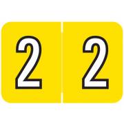 Barkley FNBKM Match BRNM Series Numeric Roll Labels - Number 2 - Yellow