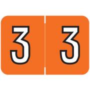 Barkley FNBKM Match BRNM Series Numeric Roll Labels - Number 3 - Dark Orange