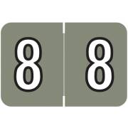 Barkley FNBKM Match BRNM Series Numeric Roll Labels - Number 8 - Gray