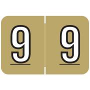 Barkley FNBKM Match BRNM Series Numeric Roll Labels - Number 9 - Gold