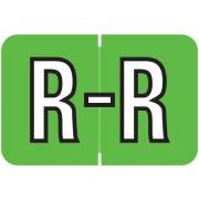 Barkley FABKM Match BRPK Series Alpha Sheet Labels - Letter R - Light Green Label