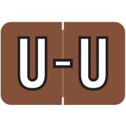 Barkley FABKM Match BRPK Series Alpha Sheet Labels - Letter U - Brown Label