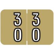 Barkley FDDBM Match BXDM Series Numeric Roll Labels - Number 30 To 39 - Gold