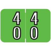 Barkley FDDBM Match BXDM Series Numeric Roll Labels - Number 40 To 49 - Green