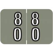 Barkley FDDBM Match BXDM Series Numeric Roll Labels - Number 80 To 89 - Gray