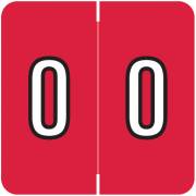 Barkley FNDBM Match BXNM Series Numeric Roll Labels - Number 0 - Red