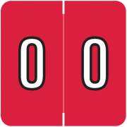 Barkley FNDBM Match BXNM Series Numeric Roll Labels - Number 0 - Red