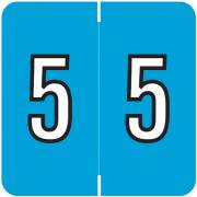 Barkley FNDBM Match BXNM Series Numeric Roll Labels - Number 5 - Blue