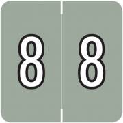 Barkley FNDBM Match BXNM Series Numeric Roll Labels - Number 8 - Gray