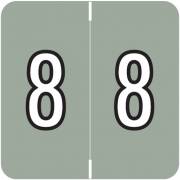 Barkley FNDBM Match BXNM Series Numeric Roll Labels - Number 8 - Gray