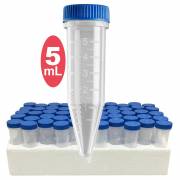 Five-O 5mL MacroTube Sterile Centrifuge Tubes with Screw Caps - Natural (10 Foam Racks of 50/Rack)