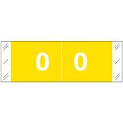 Tabbies 11850 Match CBNM Series Numeric Roll Labels - Number 0 - Yellow