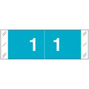 Tabbies 11850 Match CBNM Series Numeric Roll Labels - Number 1 - Light Blue