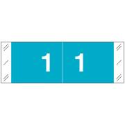 Tabbies 11850 Match CBNM Series Numeric Roll Labels - Number 1 - Light Blue