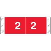 Tabbies 11850 Match CBNM Series Numeric Roll Labels - Number 2 - Red