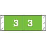 Tabbies 11850 Match CBNM Series Numeric Roll Labels - Number 3 - Light Green
