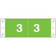 Tabbies 11850 Match CBNM Series Numeric Roll Labels - Number 3 - Light Green