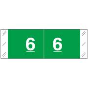 Tabbies 11850 Match CBNM Series Numeric Roll Labels - Number 6 - Dark Green