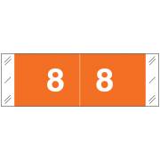Tabbies 11850 Match CBNM Series Numeric Roll Labels - Number 8 - Orange