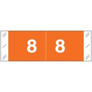 Tabbies 11850 Match CBNM Series Numeric Roll Labels - Number 8 - Orange