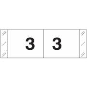 Tabbies 11830 Match CBWM Series Numeric Roll Labels - Number 3 - White