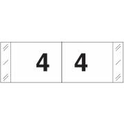 Tabbies 11830 Match CBWM Series Numeric Roll Labels - Number 4 - White