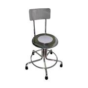 MRI Non-Magnetic Stainless Steel Stool with Backrest & Rubber Tips - 21