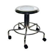 MRI Non-Magnetic Stainless Steel Stool with Dual Wheel Casters - No Backrest - Height Adjustable 15