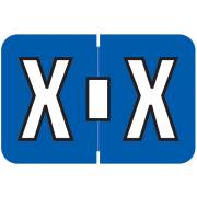 Colwell Jewel Tone Match COAM Series Alpha Roll Labels - Letter X - Cobalt Label