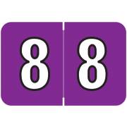 Colwell Jewel Match CONM Series Numeric Roll Labels - Number 8 - Grape