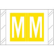 Tabbies 12000 Match CRAM Series Alpha Roll Labels - Letter M - Yellow Label