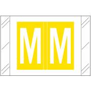 Tabbies 12000 Match CRAM Series Alpha Roll Labels - Letter M - Yellow Label