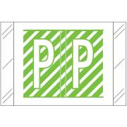 Tabbies 12000 Match CRAM Series Alpha Roll Labels - Letter P - Light Green and White Label