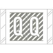 Tabbies 12000 Match CRAM Series Alpha Roll Labels - Letter Q - Gray and White Label