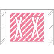 Tabbies 12000 Match CRAM Series Alpha Roll Labels - Letter X - Pink and White Label