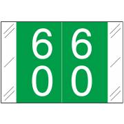 Tabbies 11200 Match CRDM Series Numeric Roll Labels - Number 60 To 69 - Dark Green